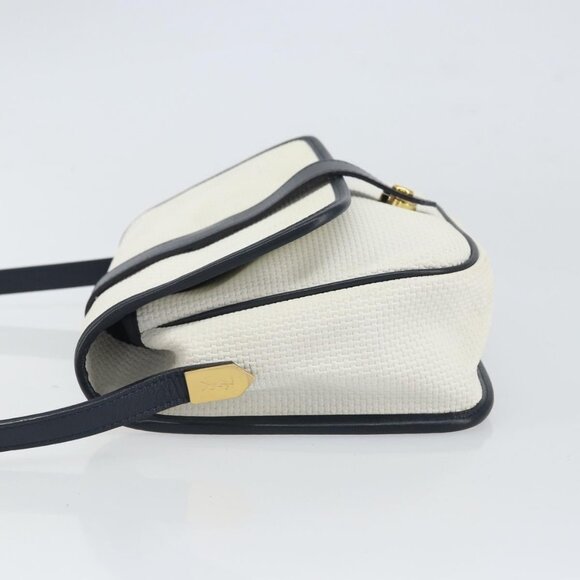 Authentic SAINT LAURENT Shoulder Bag PVC White Gold - Picture 11 of 16